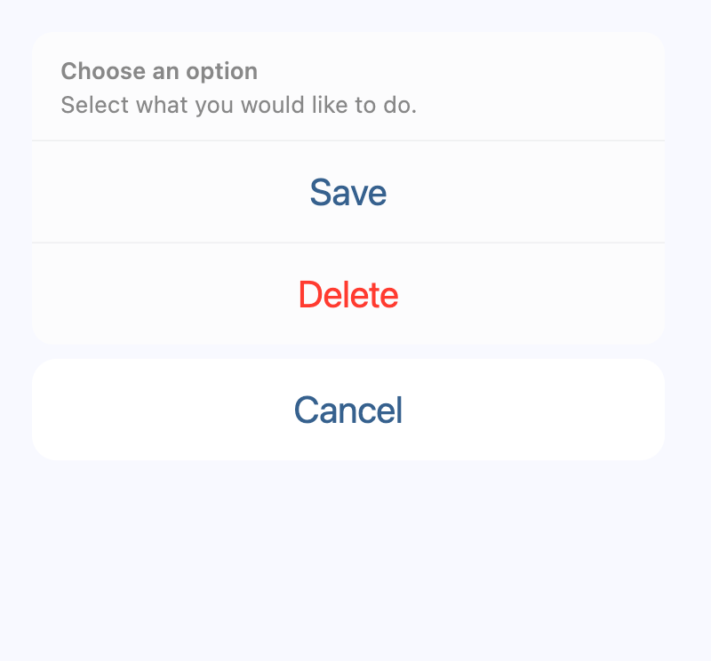 CupertinoActionSheet